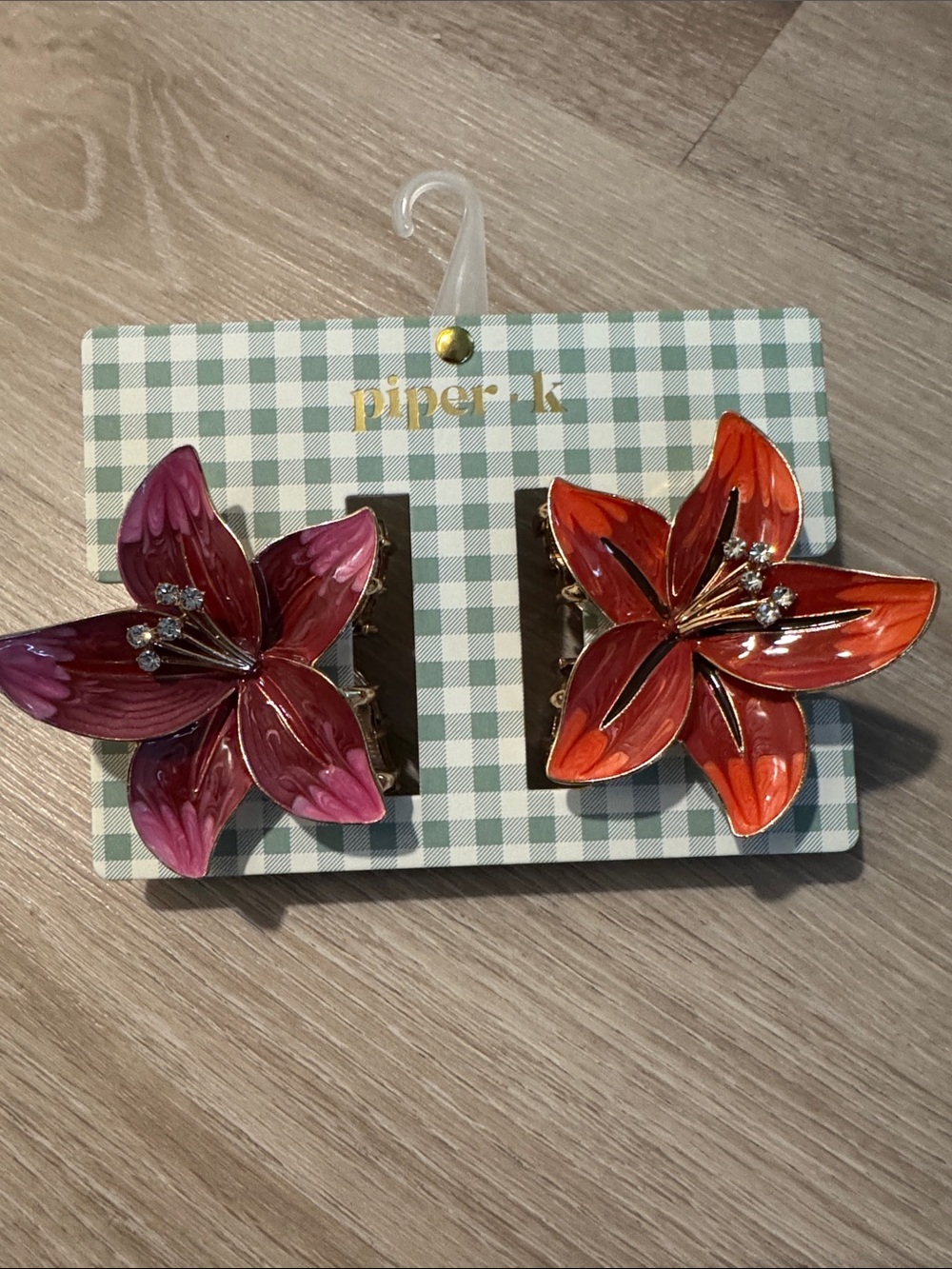 Piper-K Floral Metallic Hair Claw Clips NEW 🏷️